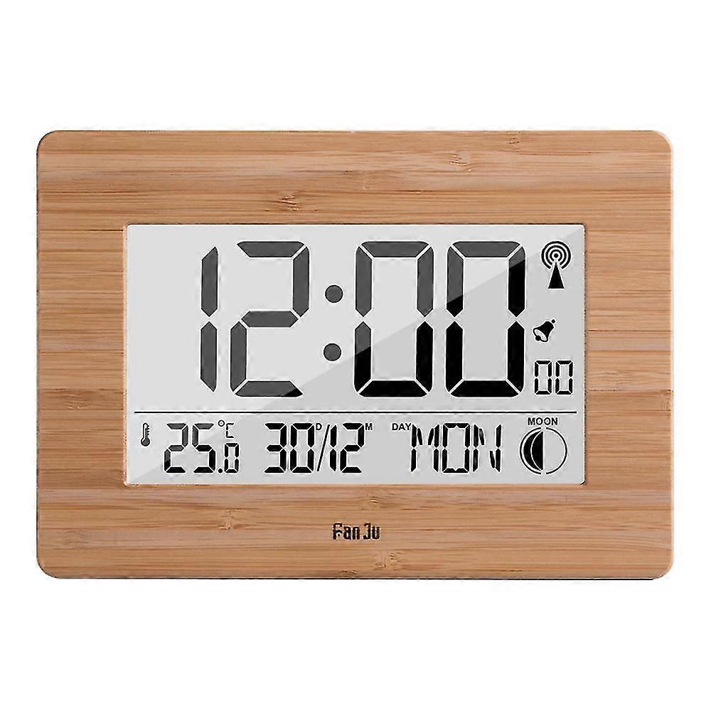 Temperature And Humidity Wall Clock, Digital Alarm Clock With Weather Forecast And Multi-function Radio