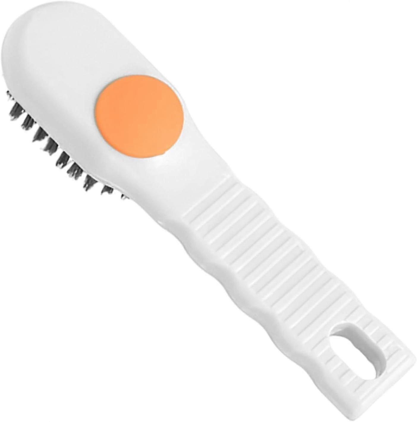 1PCS Shoe Brush Shoe Cleaning Brush with Soap Dispenser, Push Type Soft Bristle Cleaning Brush for Stains 16.54cm