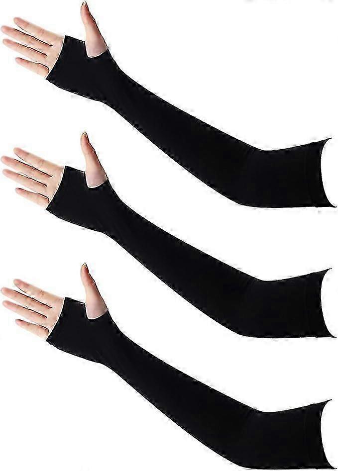 3 manchons à bras doubles, manchons de bras de refroidissement de protection UV, manchons de bras de protection solaire d'été pour femmes et hommes, manchons de tatouage, soie glacée, respirant, el