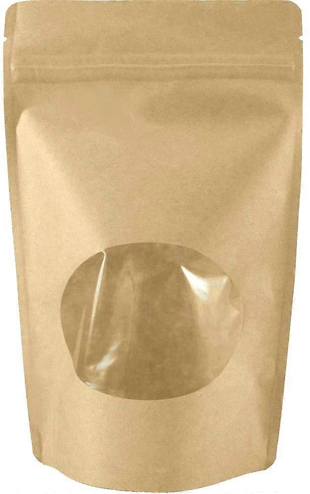 25 Pack Small 4 oz Natural Kraft Stand Up Pouches with Zipper Seal for Food Storage and Packaging