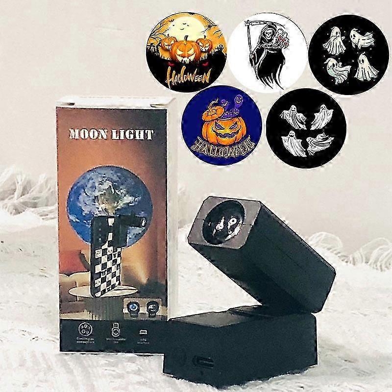 Mini Halloween Projection Lamp,Halloween Projector Lights with 5 Projection Film