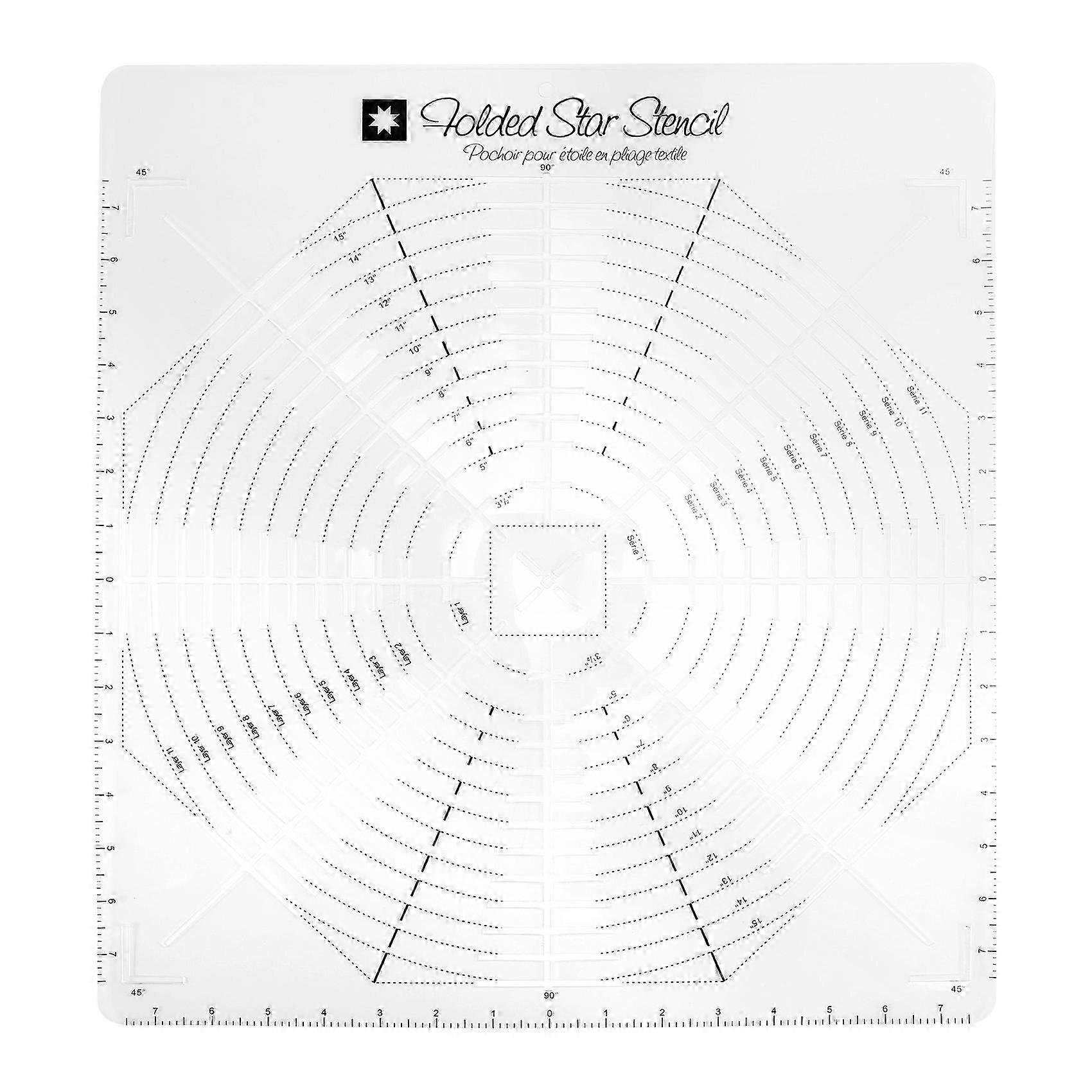 Folded Star Guide Template for Fabric, Printed Interfacing Templates Made for Use with Round or Square Folded Patterns