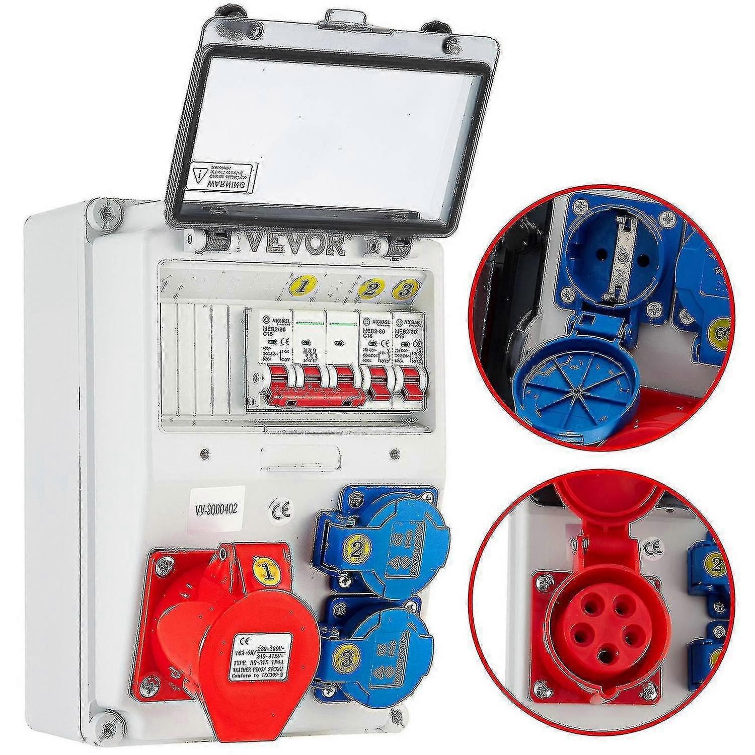 Wall Power Distributor, Abs Plastic, Distribution Board With 2 X Schuko Socket 230v/16a Abl Ip54