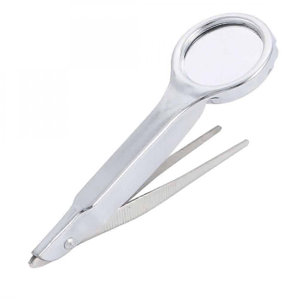 Handheld Magnifier Magnifying Glass Illuminated Magnifier 10X w Tweezer