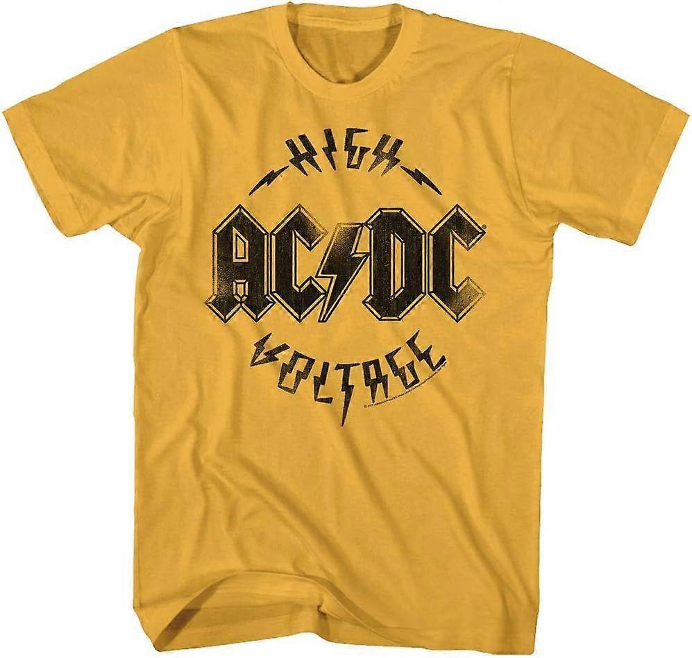 ACDCヘビーメタルロックバンド高電圧ディストレストジンジャー大人TシャツユニセックスサイズS-3XLメンズTシャツT1987
