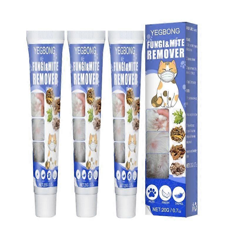 3pcsダニキラークリーム安全な成分かゆみの緩和抗菌ユニバーサルペット犬猫抗ダニダニクリーム