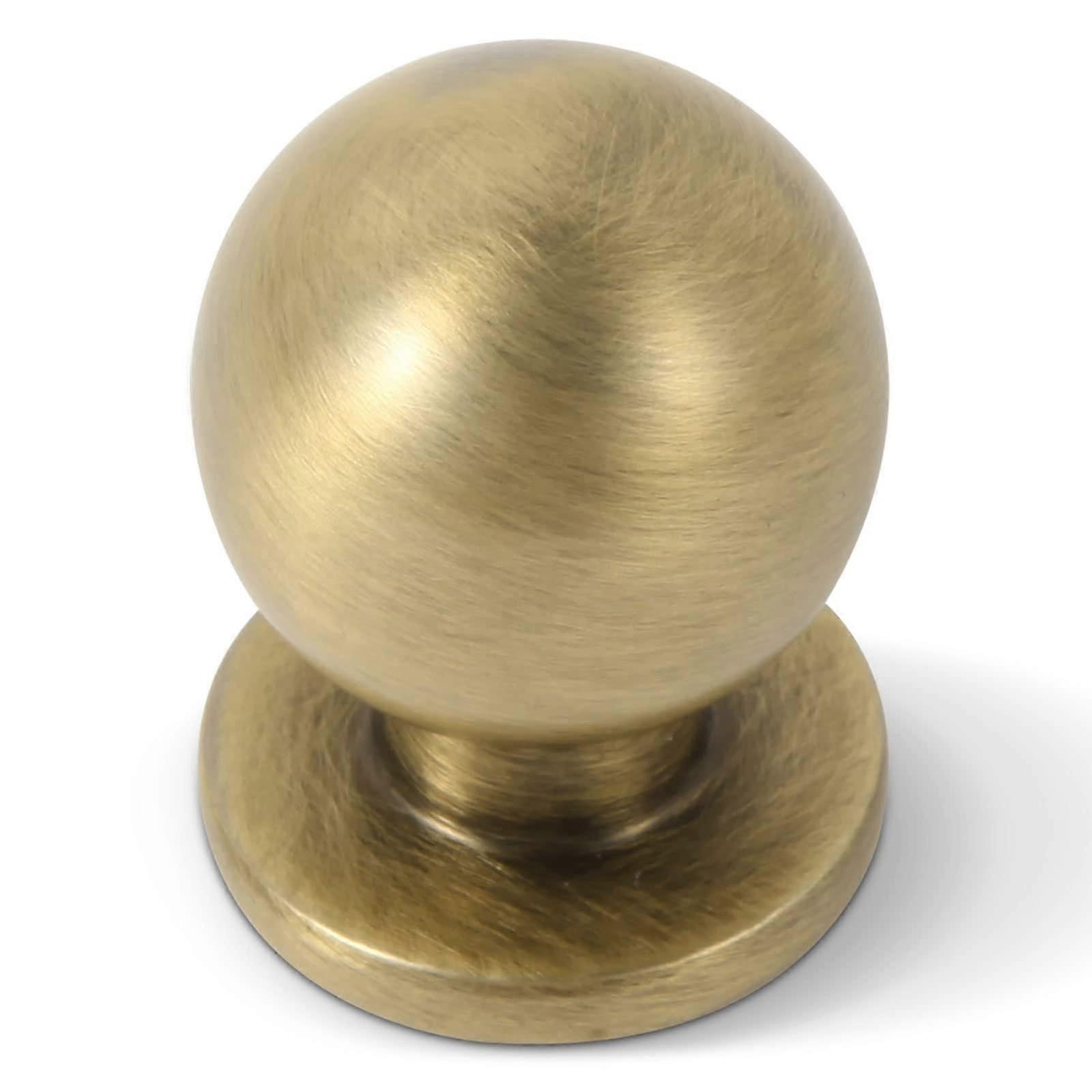 20-Pack Brushed Antique Brass Cabinet Knobs, Vintage Ball