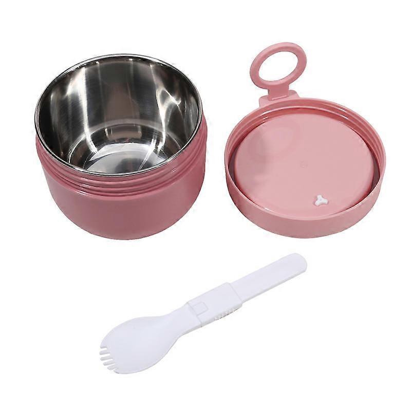 600ml Thermal Lunch Box Mini Portable Leak Proof Food Container Stainless Steel Vaccum Soup Cup Insulated Breakfast Cup Spoon