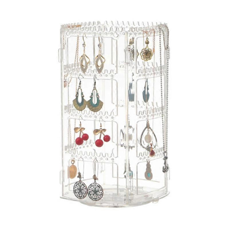 Multi-layer Rotating Earrings Storage Display Rack Tube Type