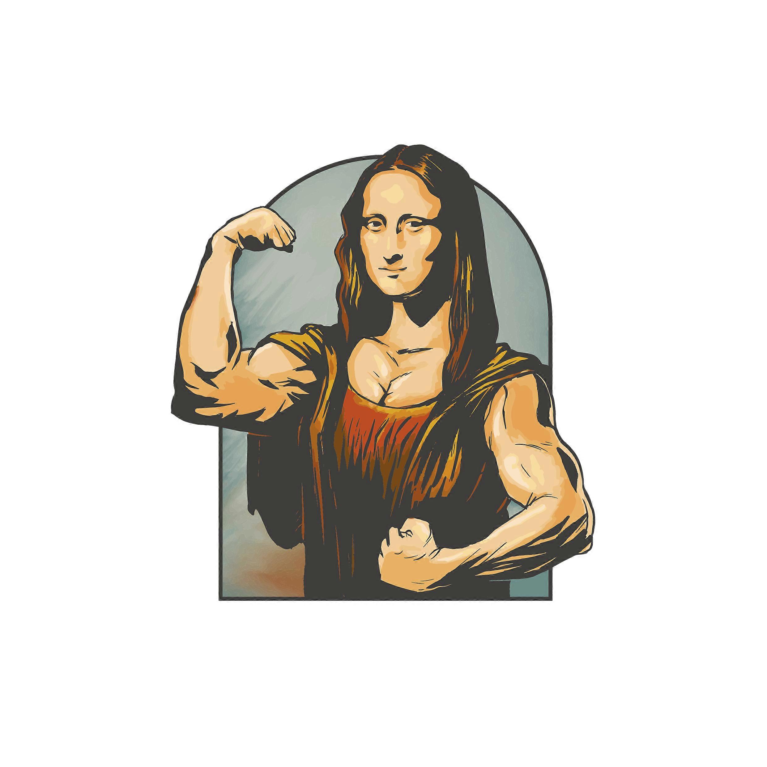 Iron-on patch Painted Mona Lisa Parody Bodybuilding