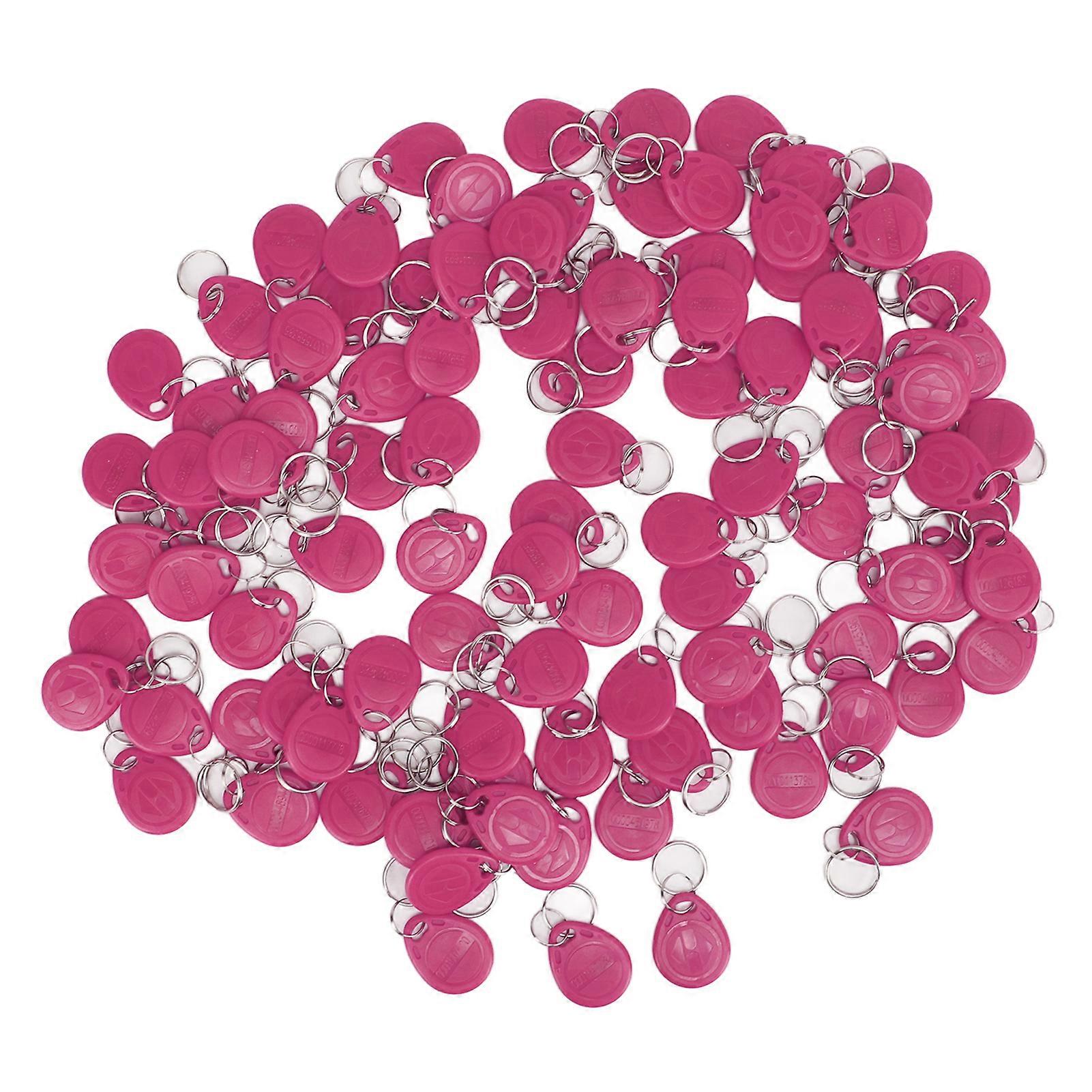100PCS RFID Fob 125KHz Waterproof Sensitive Induction Proximity ID Card Token Tag for Door Entry Access Control System Pink