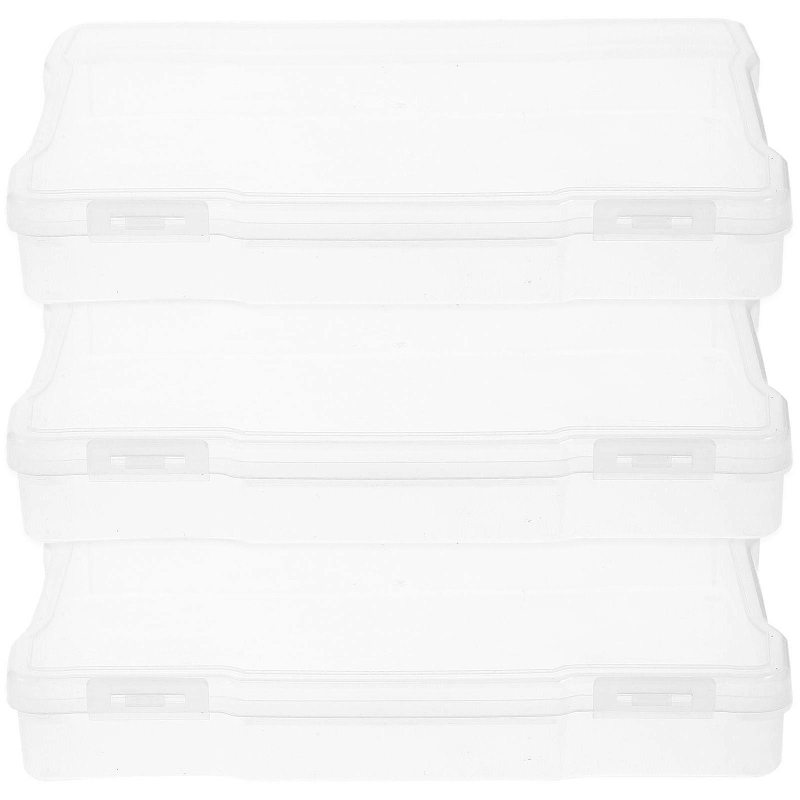 3Pcs Plastic Storage Boxes Postcards Storage Cases Hardware Screw Storage Case