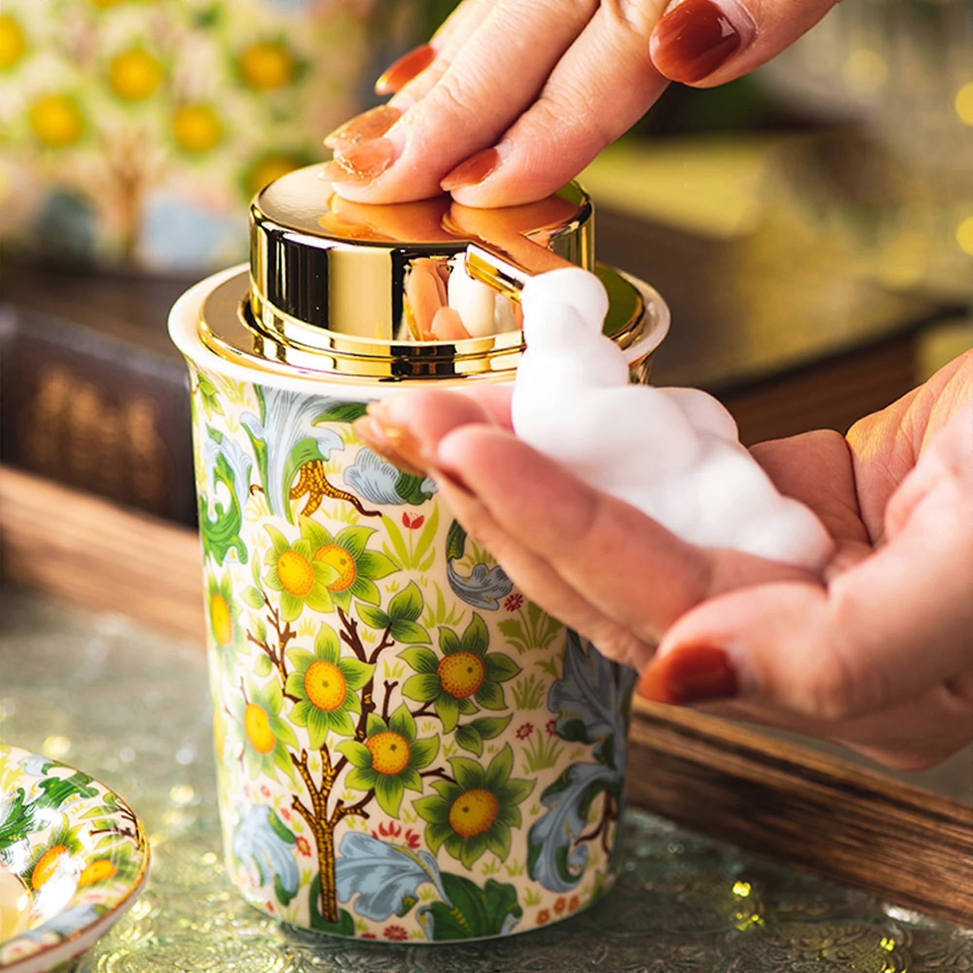 Vintage Ceramic Foaming Soap Dispenser for Bathroom Kitchen