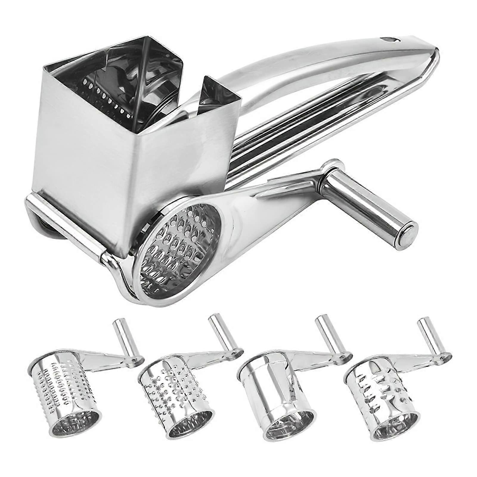 Stainless Steel Multifunction Hand-Cranked Rotatable Grater Hard for Fruit with 4 Interchangeable Blades