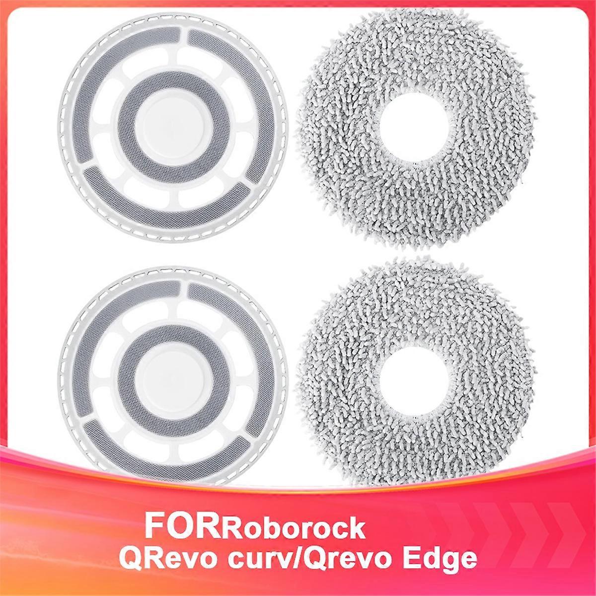 Mop Cloths with Replacement Holder,for QRevo Curv/QRevo Edge