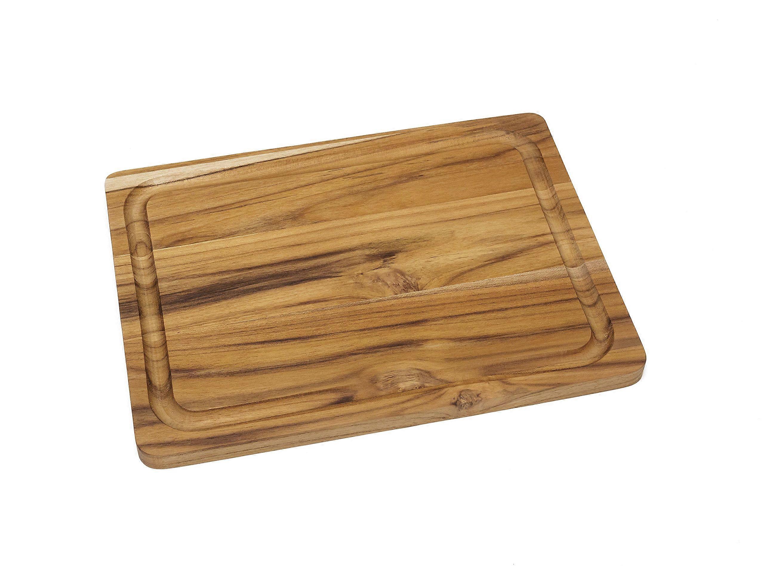 7215 Teak Wood Edge Grain Kitchen Cutting and Serving Board, Small, 12' x 9' x 5/8'