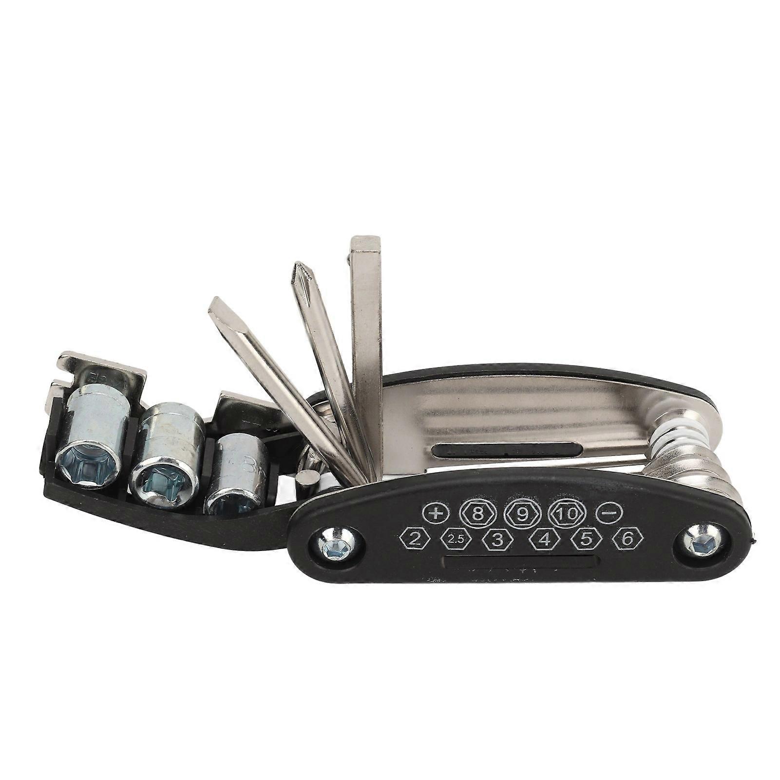 Multitool Steel Specification Foldable Bicycle Multi Function Wrench Kit for Electric Bike Scooter Repairing Maintenance