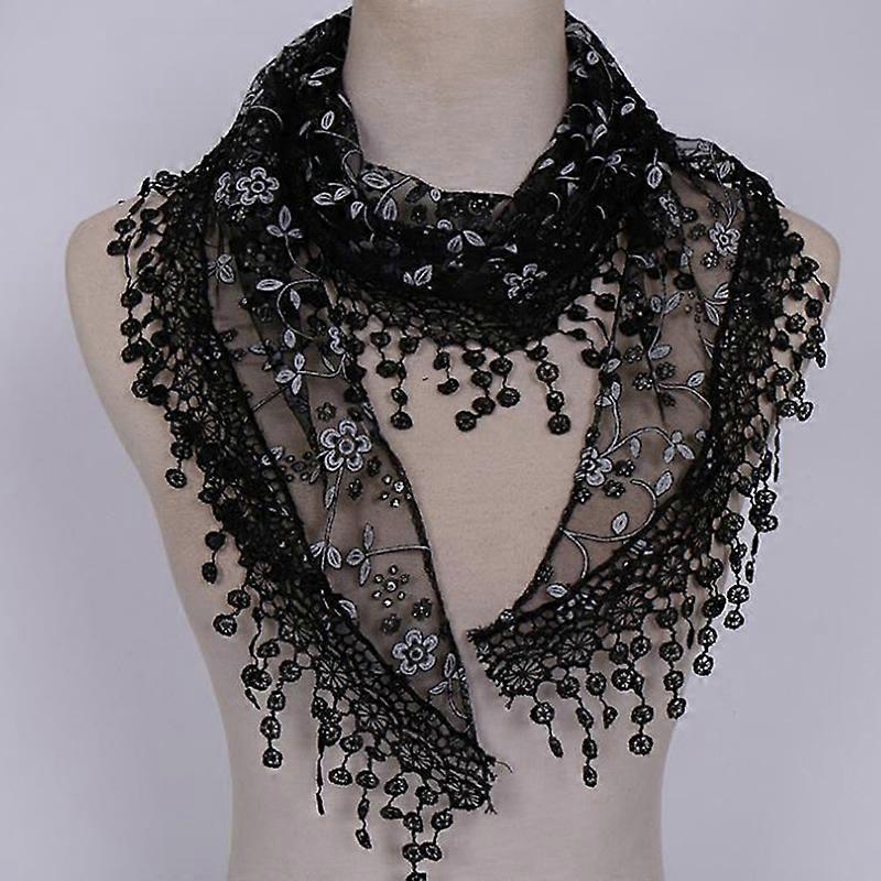 1Pc Women Fashion Triangle Wrap Lady Shawl Flower Lace Scarf Shawls