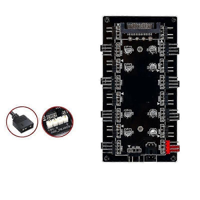 Argb+pwm 2 In 1 Fan Hub, 5v 3pin Argb, 12v 4p Rgb Splitter Hub Fan Interfaces
