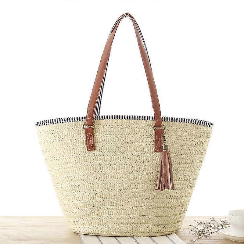 Kvinders store halm Beach Tote