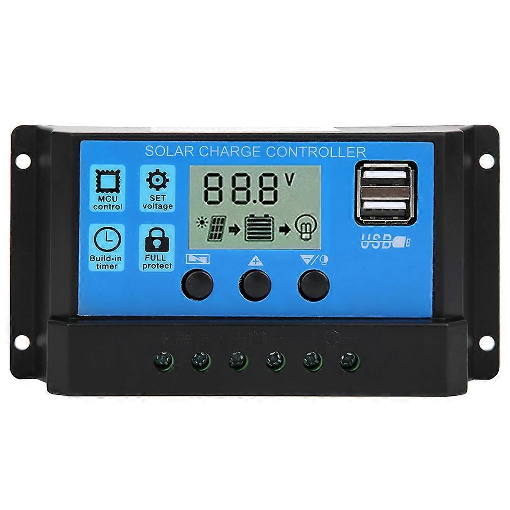 40A Blue Regulator Automatic PWM LCD Charging Controller PV System Connection with Dual USB Output