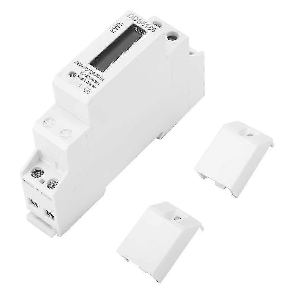 220v DDS5188 LCD Digital Din Rail Electric Meter Power Consumption Monitor 5-25a for Kilowatt Hour KWH Measurement Device with Display