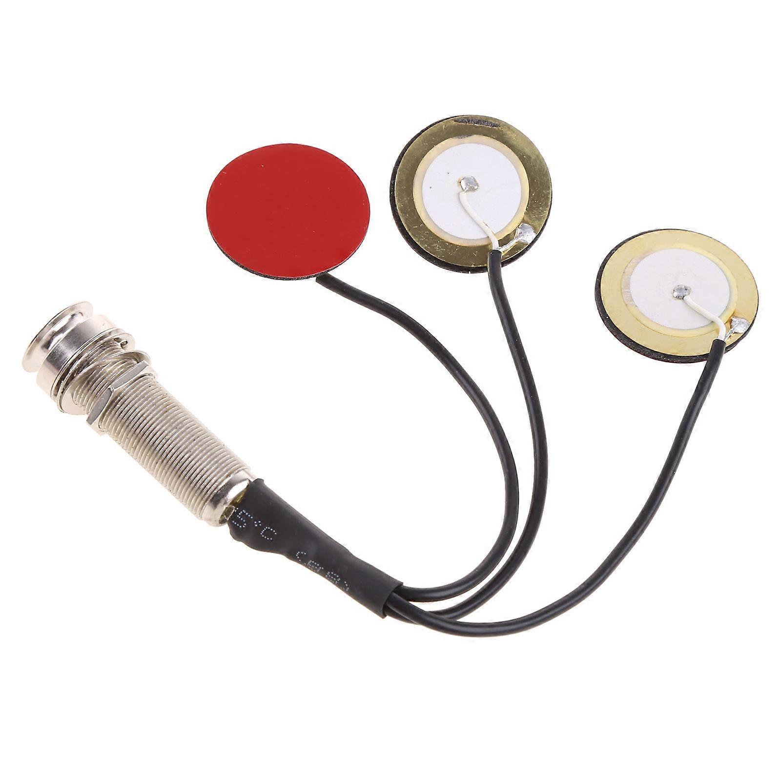 Suitable for Kalimba, Piezo Contact Microphone 3 Transducer Pickups with end pin jack