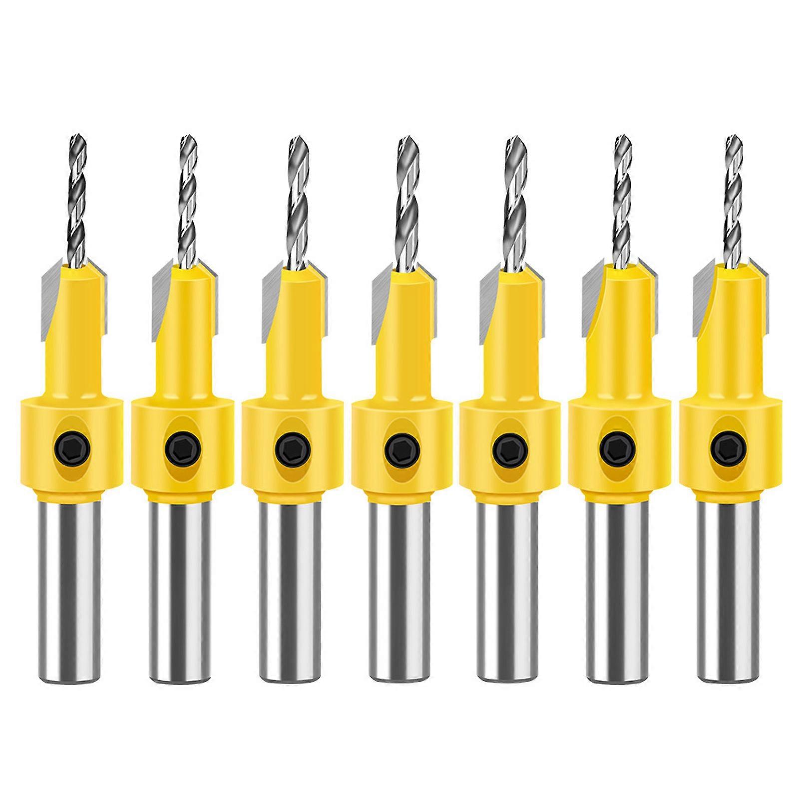 5/7Pcs 8mm Countersink Drill Bit for Wood Quick Changing Chamfered Adjustable Drilling Tool Pilot Counter Sink Hole Multicolor
