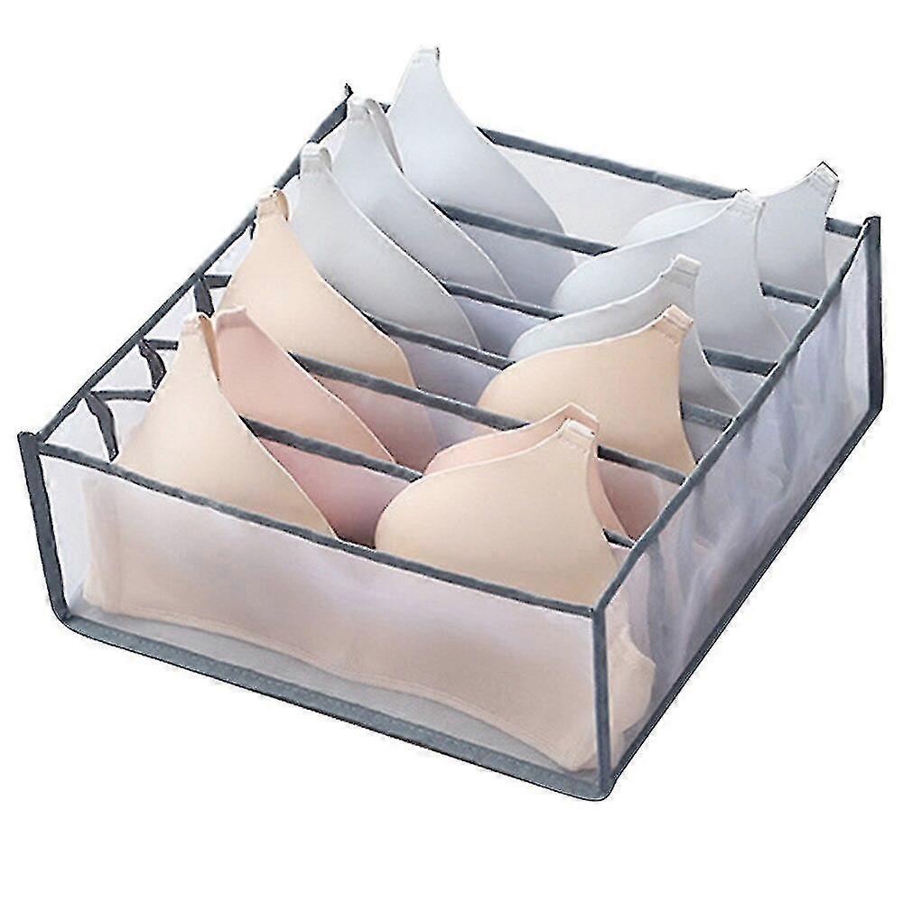 Underwear Bra Organizer Drawer Box - 6 Grids Gray
