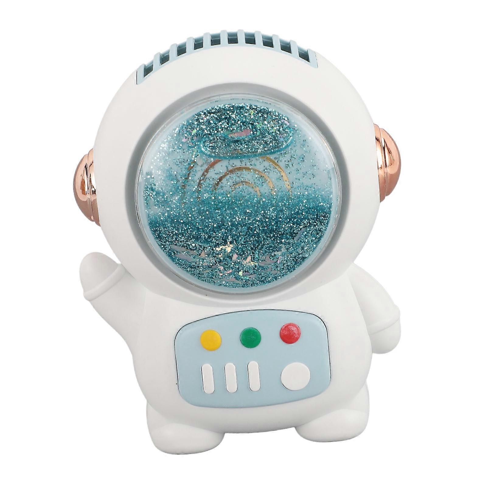 Astronaut Portable Fan Mini USB Charging Handheld Leafless Portable Neck Hanging Fan for Working Resting Light Blue 