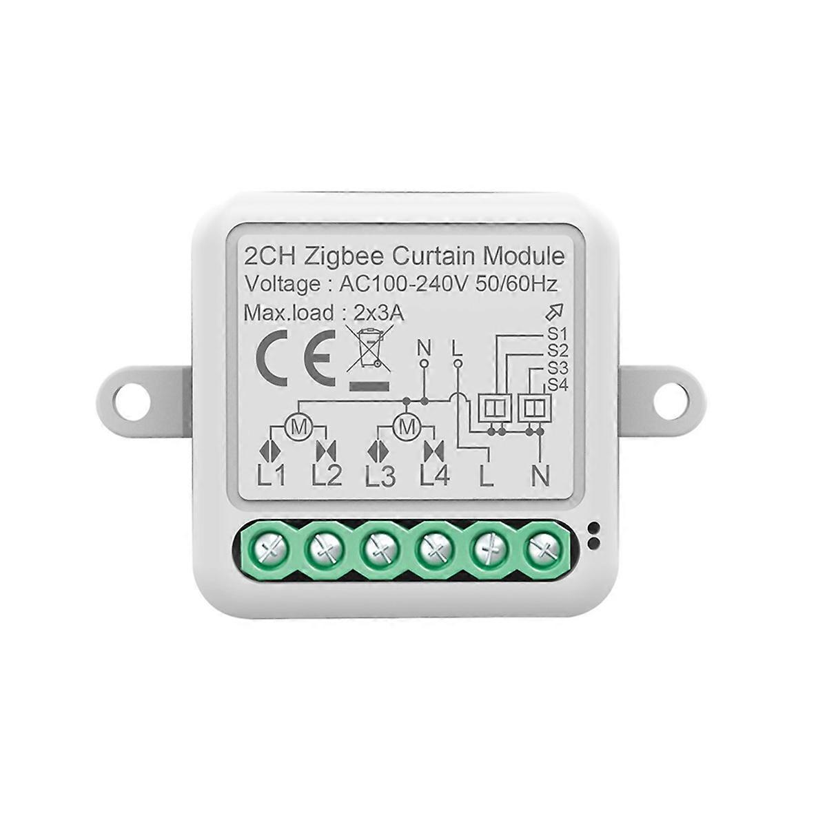 Tuya Zigbee Smart Curtain Switch Module 2CH Circuit Breaker