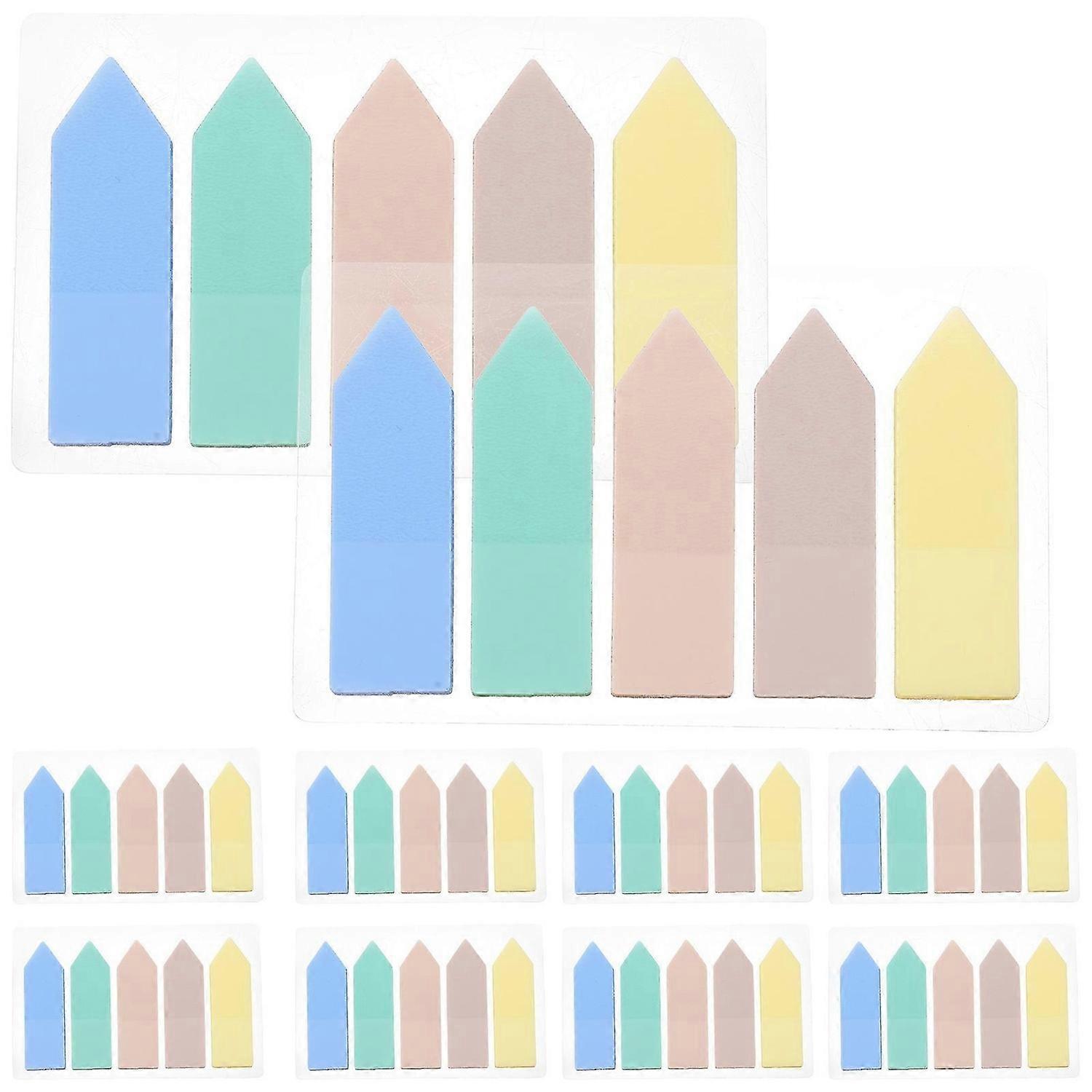 10 Sets of Adhesive Reading Markers Convenient Sticky Reading Strips Page Marker Sticky Index Tabs