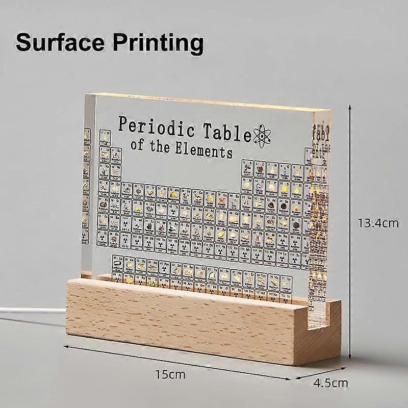 Acrylic Real Elements Periodic Table Clear Mendeleev Periodic Table Stand Display Science Decoration Table Accessories Ornament