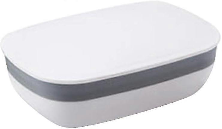 シャワーバスルーム用蓋付きポータブルソープホルダーホワイト--style808