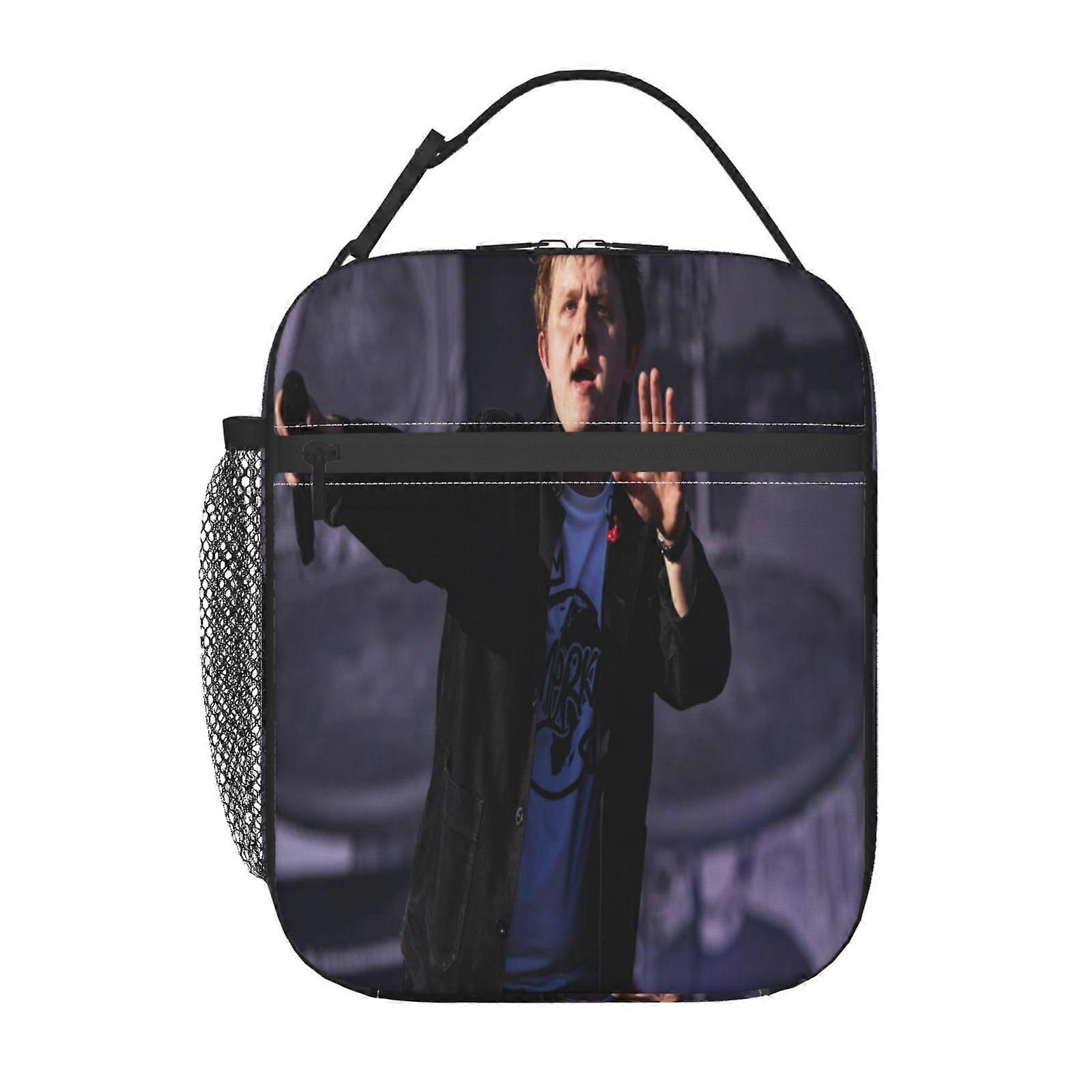 g53 LEWIS CAPALDI Lunch Boxes Stylish Geometric Print, Insulated Double-Layer Design with Easy-Clean Interior (26x20x12cm) o53