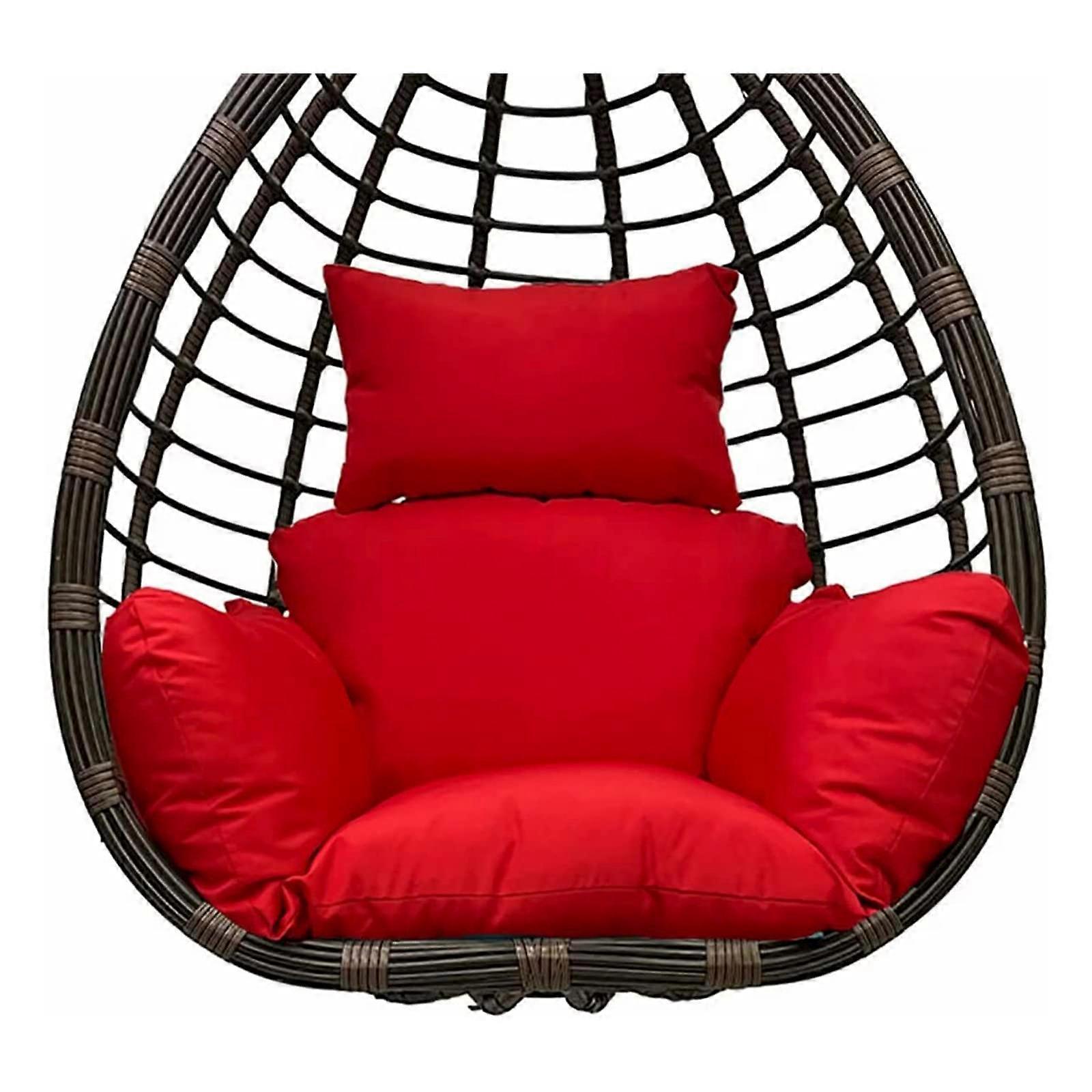 red egg chair cushion replacement thickened foldable with headrest