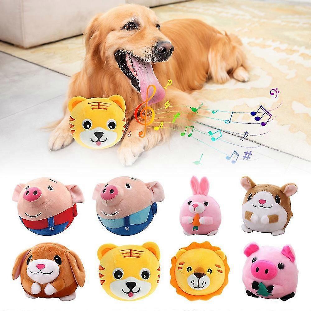 Kawaii Animals Bouncing Jumping Ball Active Moving Pet Puppy Plush Toy Sound Electronic Interactive Dog Toy