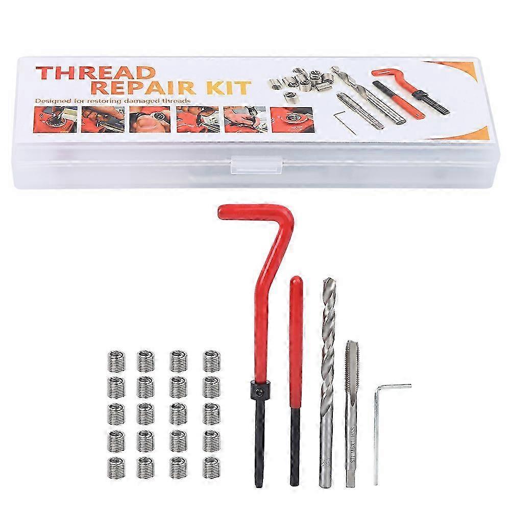 2025 25pcs M6 Thread Repair Kit Thread Tap Drill Bit Damaged Threads Repair Tools