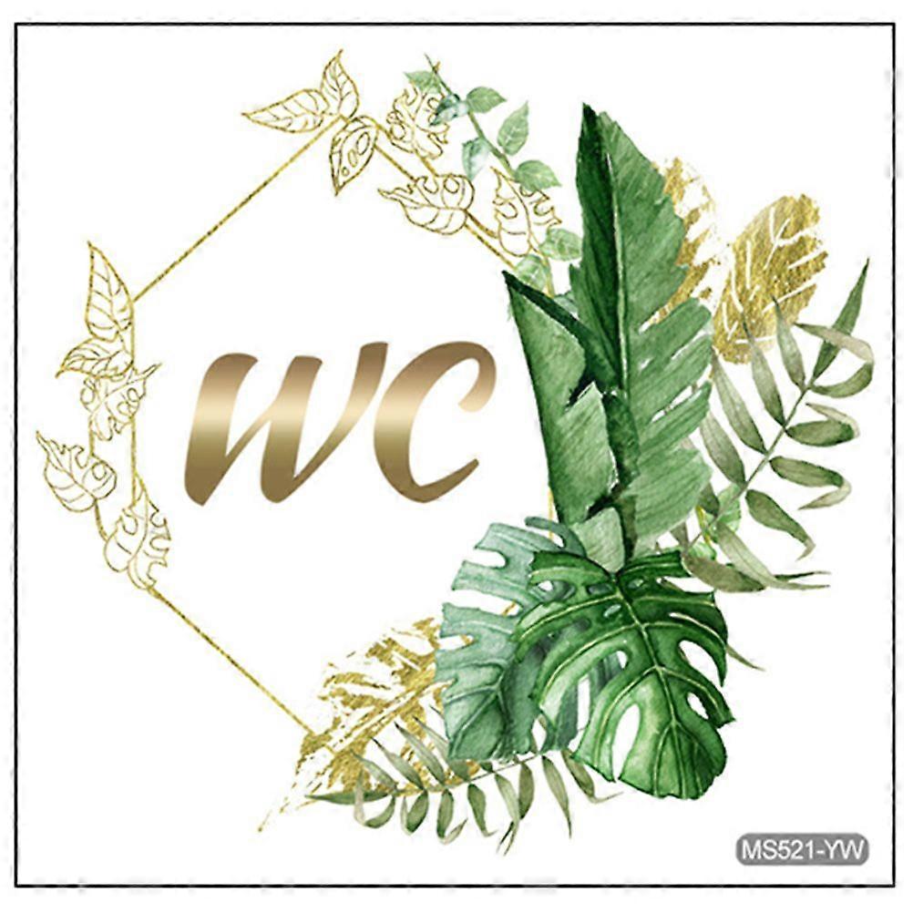 WC-seinätarra Kasvien tarrat WC-wc-wc-tarra Itseliimautuva koristeellinen seinätarra