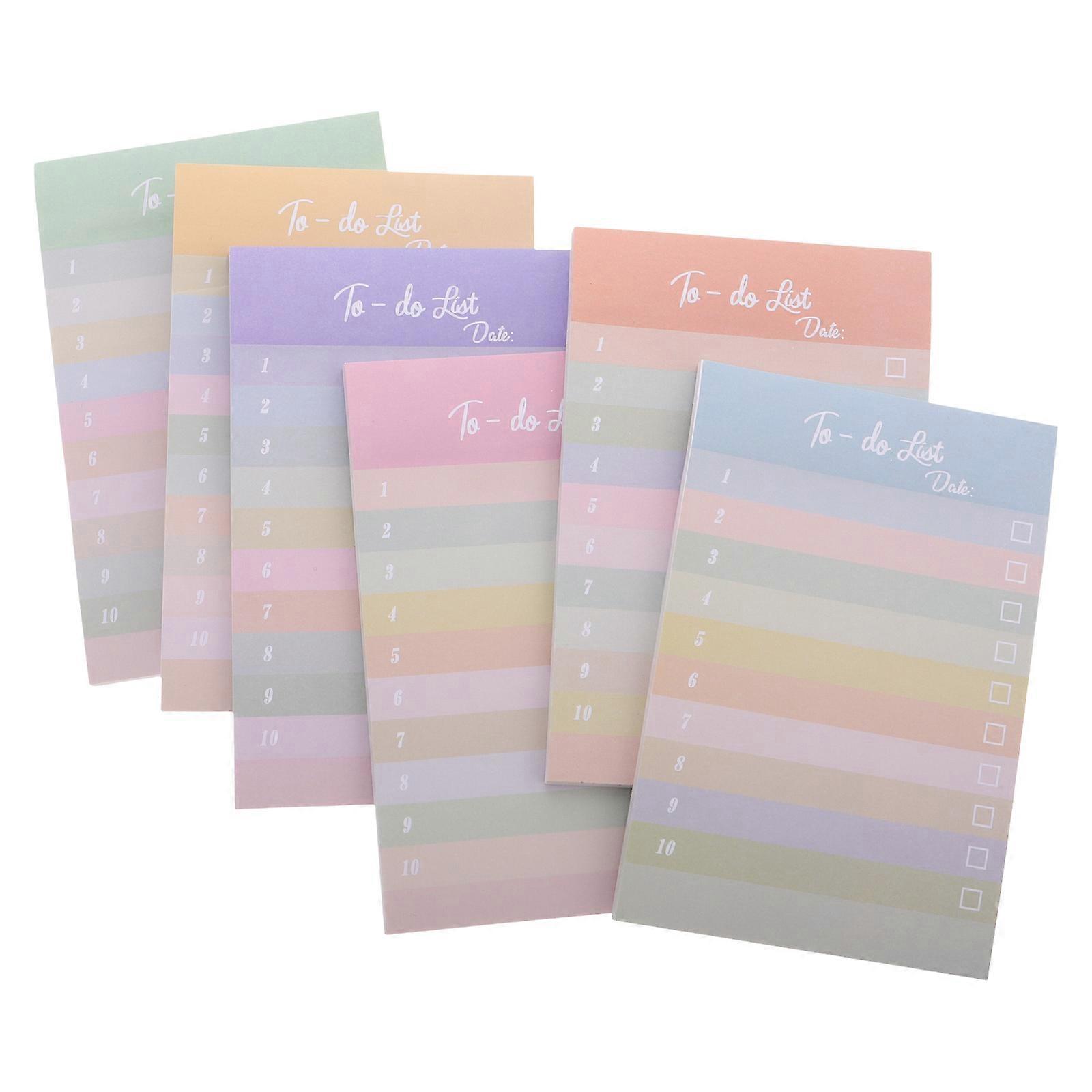 School Supply Self Stick Notes Colorful Striped Design Office Workers Notepad 6Pcs