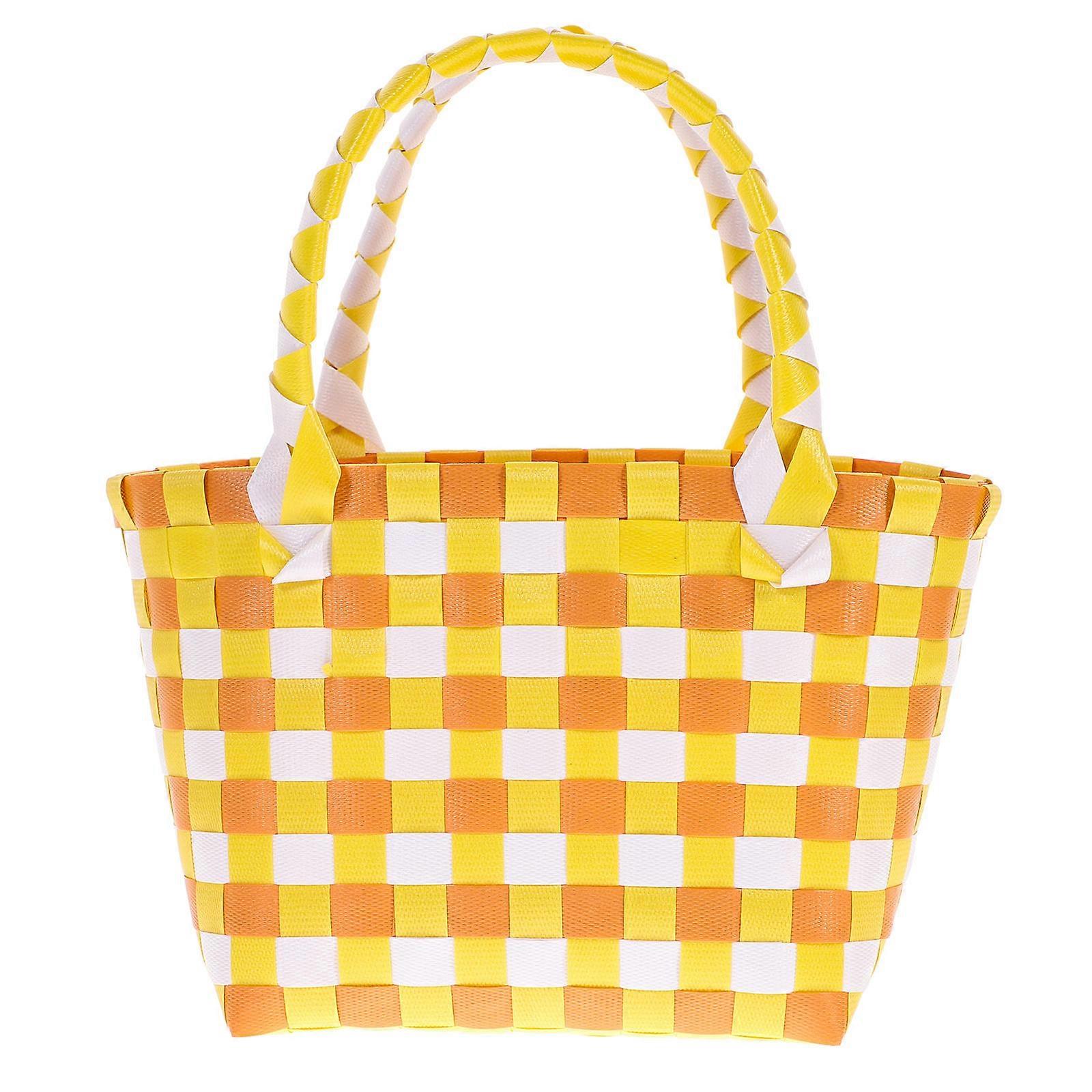 Multi-Function Vegetable Basket Picnic Basket For Hiking Use PVC Material Chic Shape 1Pcs