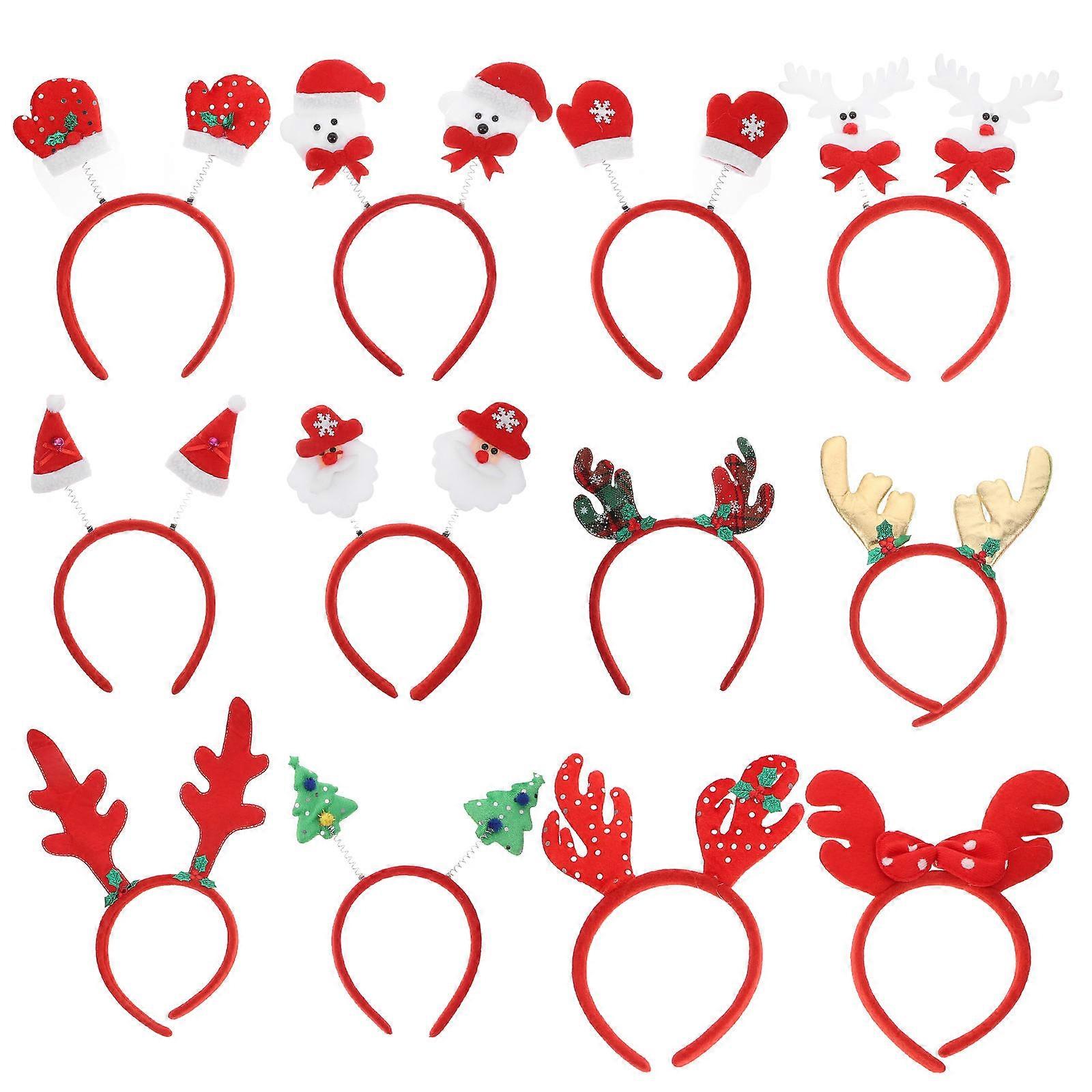 Party Supplies Design Photo Prop Multi Color 21x11.5cm Plush Material Kids Hairbands 12Pcs