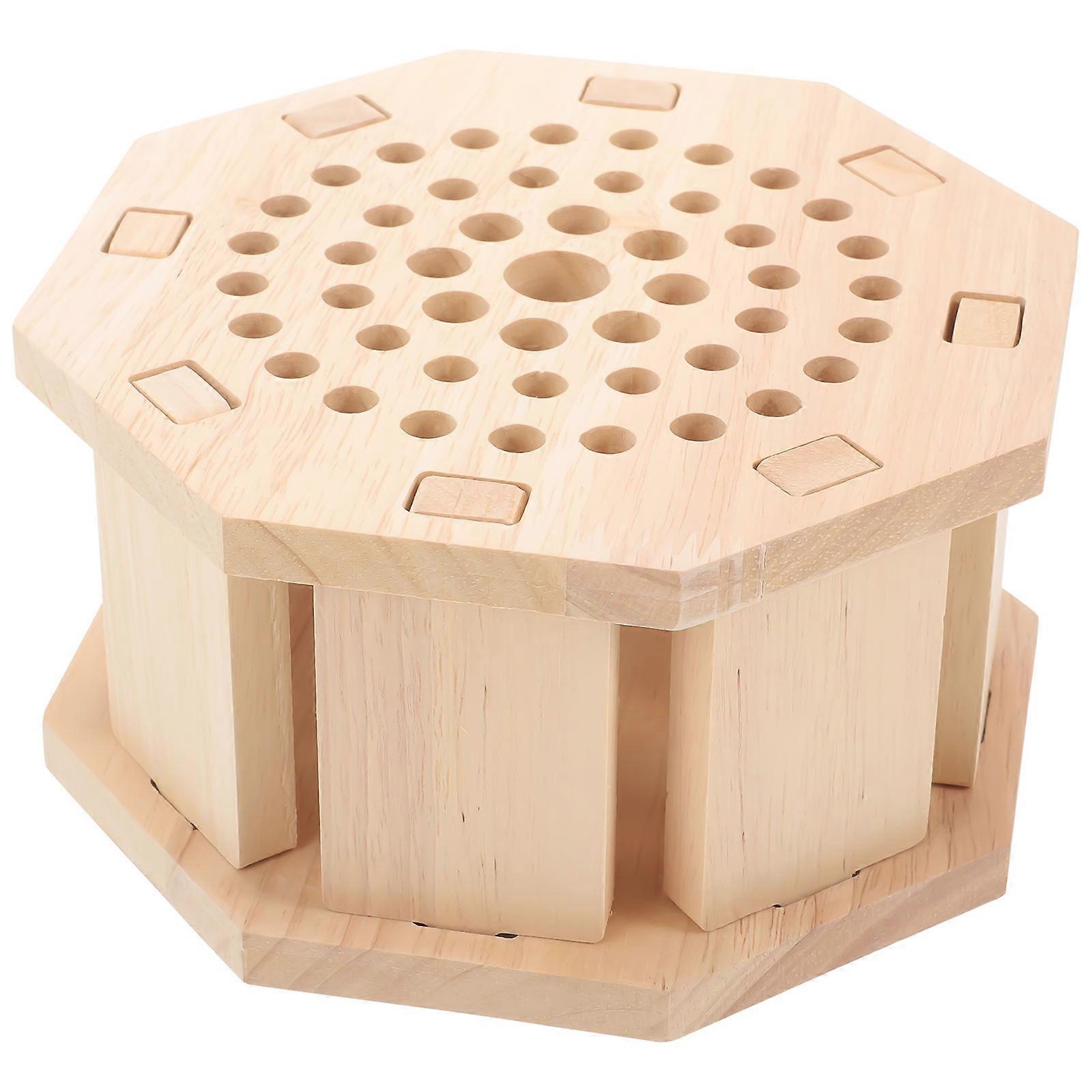 Tool Rack Wooden Leather Tool Holder Beige Color Tool Display Rack For Artisans And Craftsmen 1Pcs