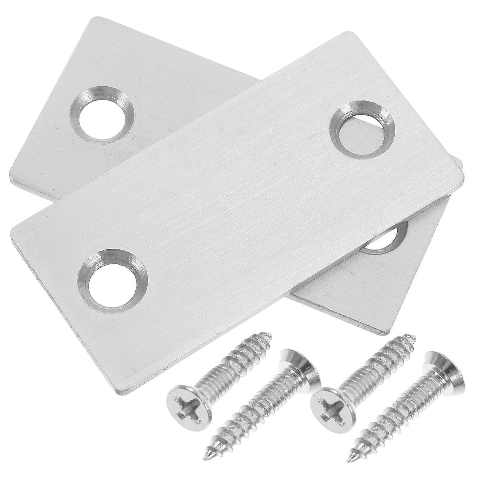 Door Reinforcement Plate Door Latch Guard Plate Ideal For DIY Enthusiasts Silver 5.10X2.80X0.20CM Seamless Integration 2Pack
