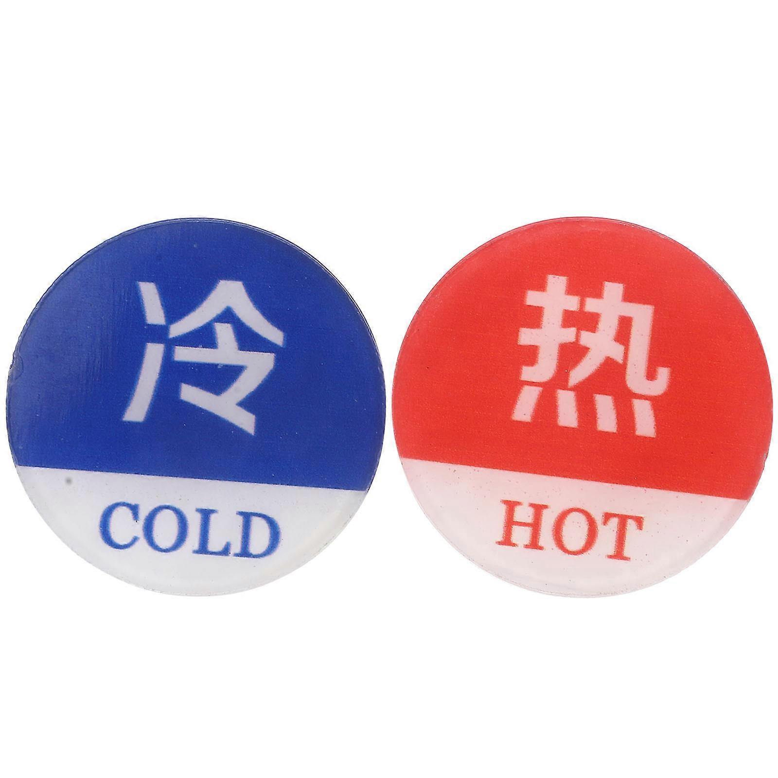 Water Temperature Indication Acrylic Bathroom Signs Assorted Color 3.00X3.00X0.20CM Square Sleek and Simple Design 1 Pair