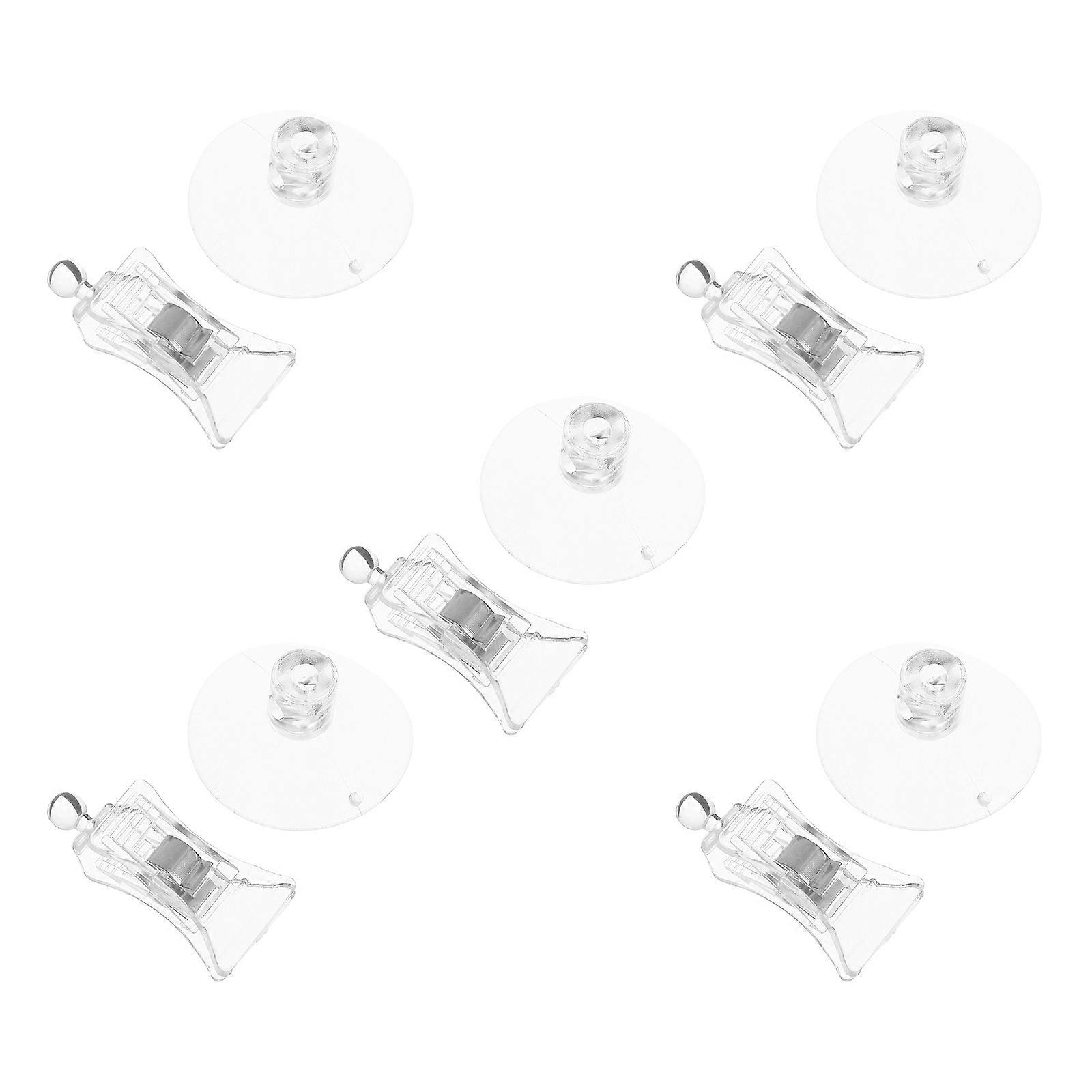 Fish Tank Holder Suction Cup Feeding Clips Material Fish Feeding 5Pcs 6.00X4.00X4.00CM