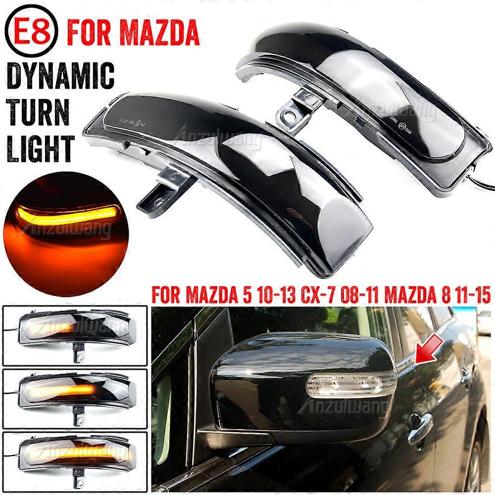 2 pcs. For CX-7 Mazda CX7 2008-2014 for Mazda 8 MPV Dynamic LED Side Mirror Flasher Light Indicator Turn On Lamp