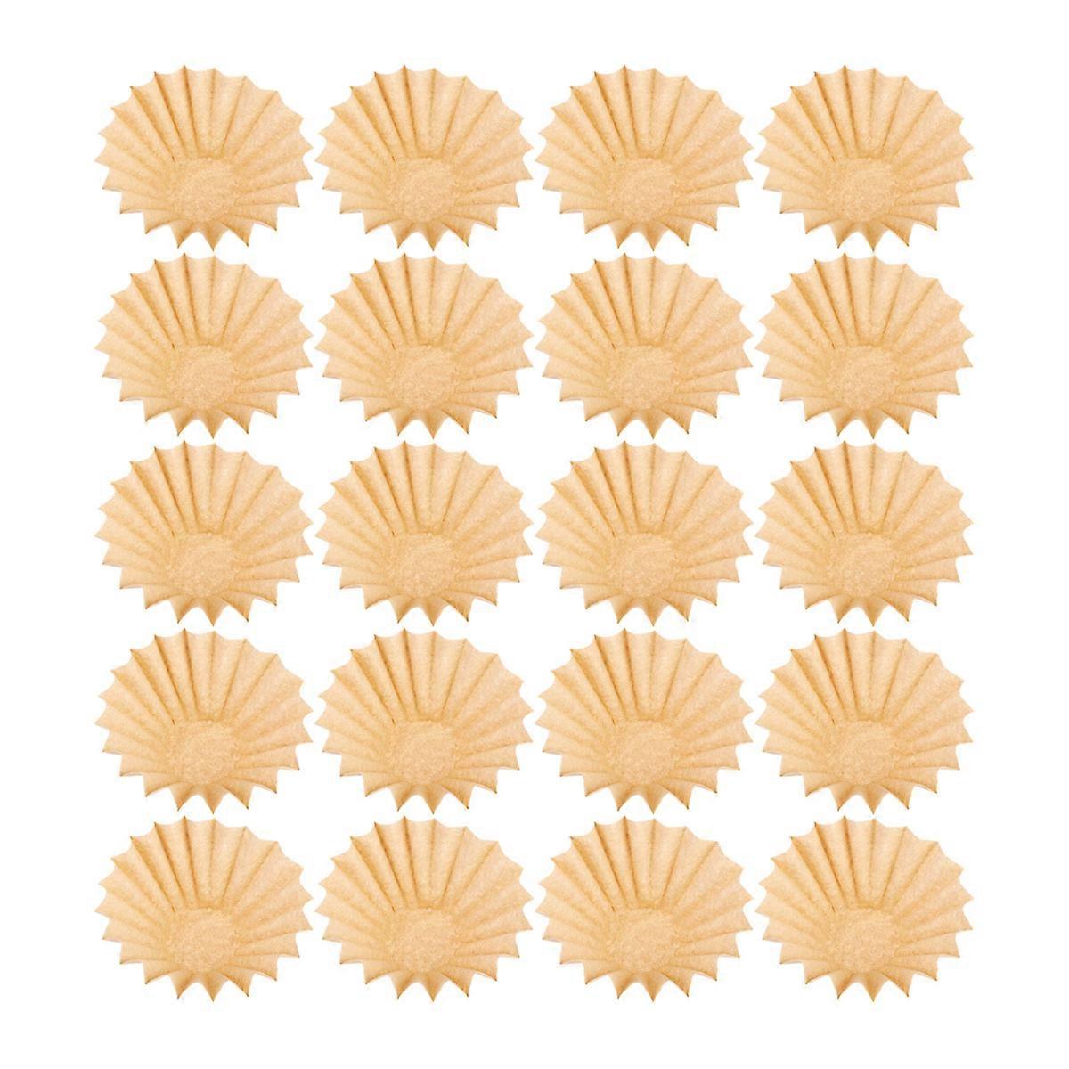 Drip Coffee Filter Even Flow Unbleached Paper for Coffee Machine Tool Khaki Color 50Pcs