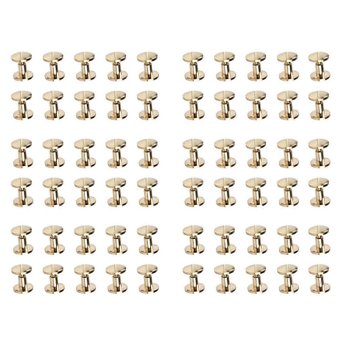 10x Arc Solid Brass Button Stud Screw Nail Leather Rivet Belt 6mm