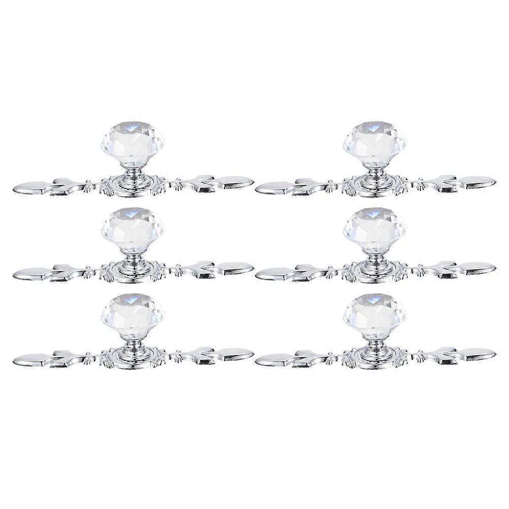 a polished and professional product description based on your input:

 

**6pcs Crystal Drawer Handles – Silver Base Transparent Diamond Cabinet